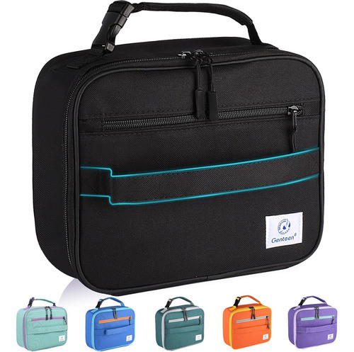 Bolsa De Almuerzo Aislada Reusable Para Niños Y Hombres Negr 0