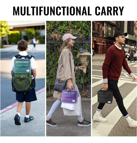 Bolsa De Almuerzo Aislada Reusable Para Niños Y Hombres Negr 1