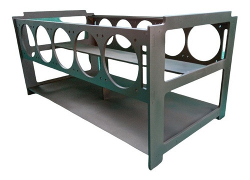 1 Rig De Mineração Para 6 Gpus E 10 Fans Mdf 6mm Preto 0