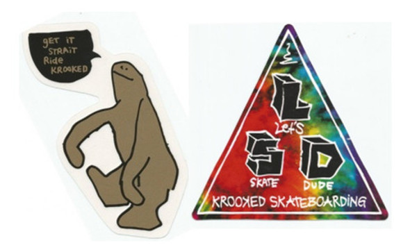 2 Adesivos Krooked - Sticker Marca De Skate 0