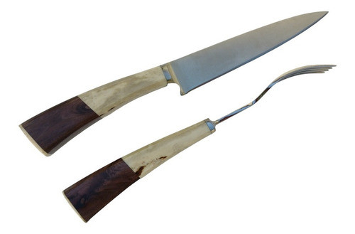 Set De Cubiertos Artesanal Seigen 14 Madera Combinada Asta 0