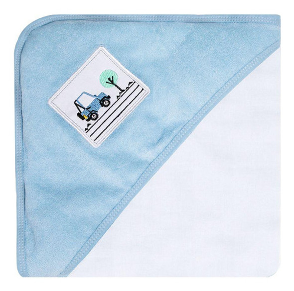 Toalha De Banho Forrada Com Capuz Bordado Carrinhos Papi 0