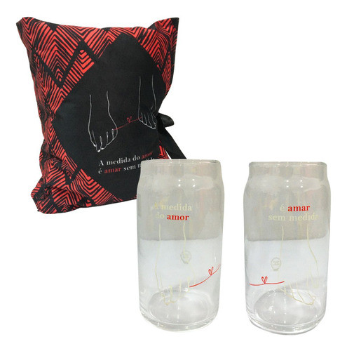 Kit Copos E Almofada A Medida Do Amor 0