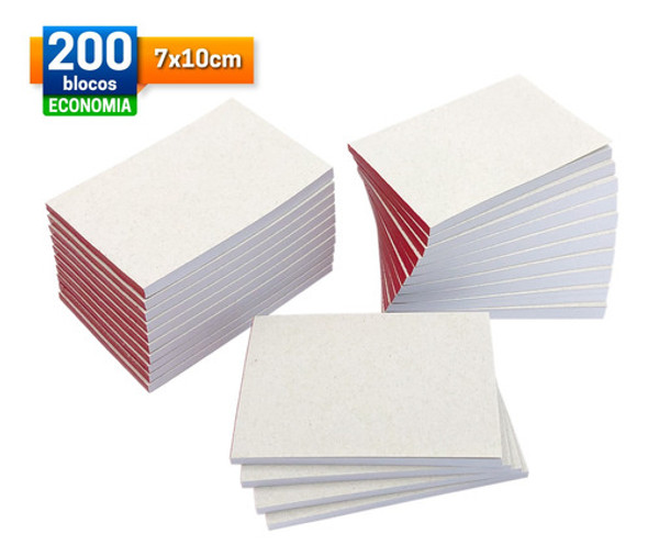 200 Blocos C/ 50 Folhas Cada - 7x10 - Rascunho Bloco Comanda 0