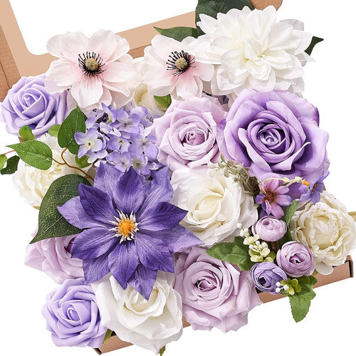 Flores Artificiales Púrpuras De Serwalin Flores Falsas Para 0