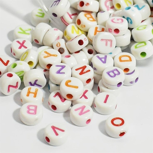 Cuentas De Letras Colores, Letras A Elección / 100 Unidades 1