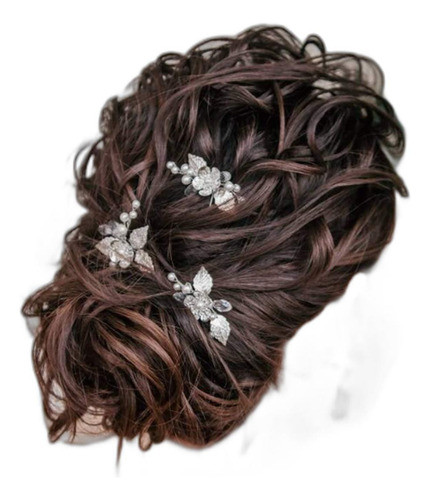 Aegenacess - Horquillas Para El Pelo De Boda Con Hojas, Flor 0