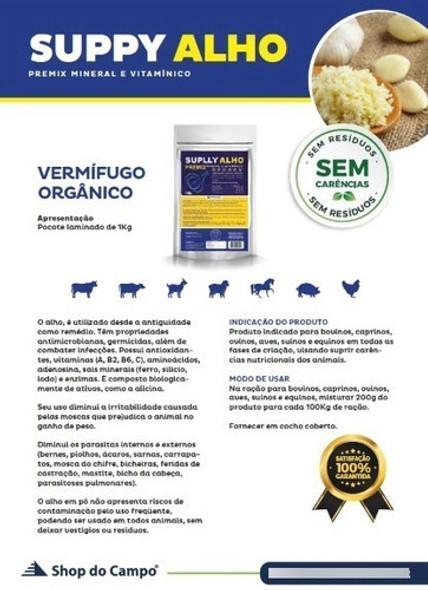 Suplly Alho 2 Kg (vermifugo Natural Para Aves Etc) 1