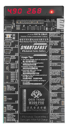 Placa De Carregamento De Ativação De Bateria W209pro V9.0 I 0