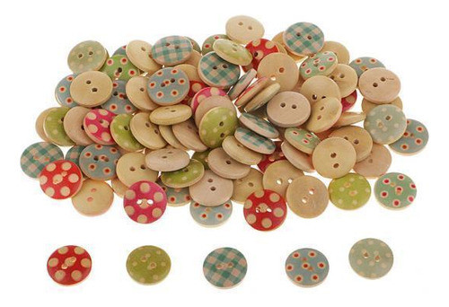2 X 2-6 Pacotes De 100 Unidades Sortidas De Botões 2 Peças 0