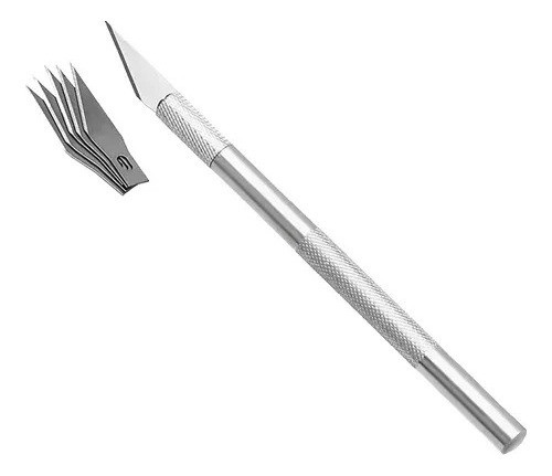 Cutter Cortante Bisturi + 5 Cuchillas De Respuesto 0