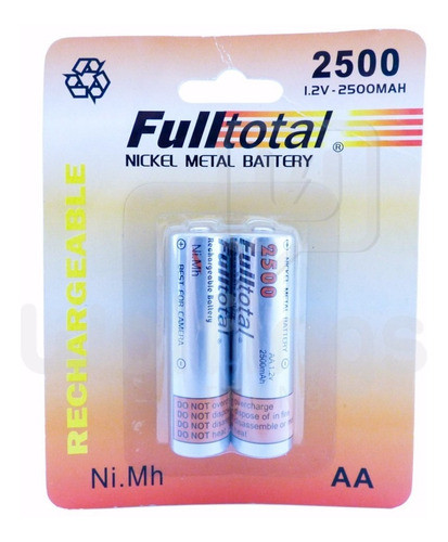 2 Pilas Aa Recargables 2500 Mah Juguetes Mouse Teclado 0