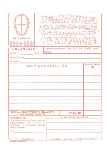 05 Bloco Orçamento Dentista Odontológico Promoção Oferta 1