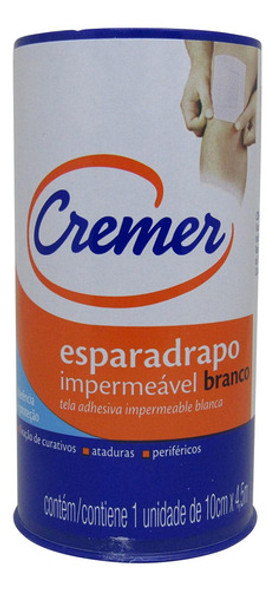 Esparadrapo Impermeável Branco 10cm X 4,5m Cremer 0