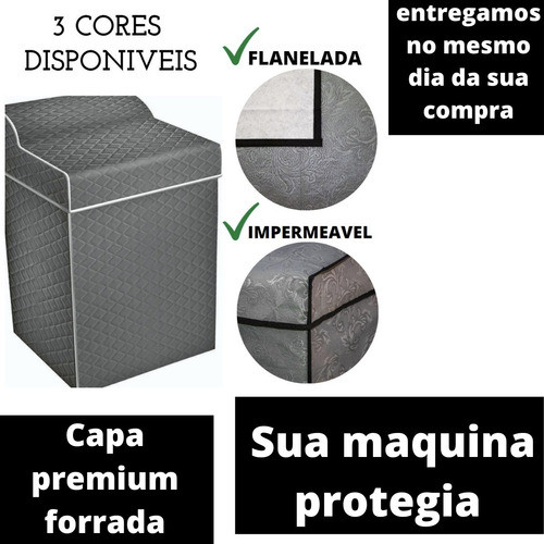 Capa Maquina Lavar Roupa Brastemp Electrolux 12 13 15 16  Kg 1