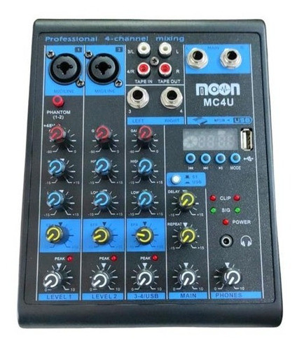 Mixer Moon Mc4u Interfaz Grabacion Usb Bluetooth Phantom 1