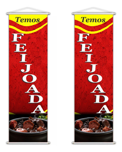 Banners Temos Feijoada Kit 2 Unidades 100x30cm 0