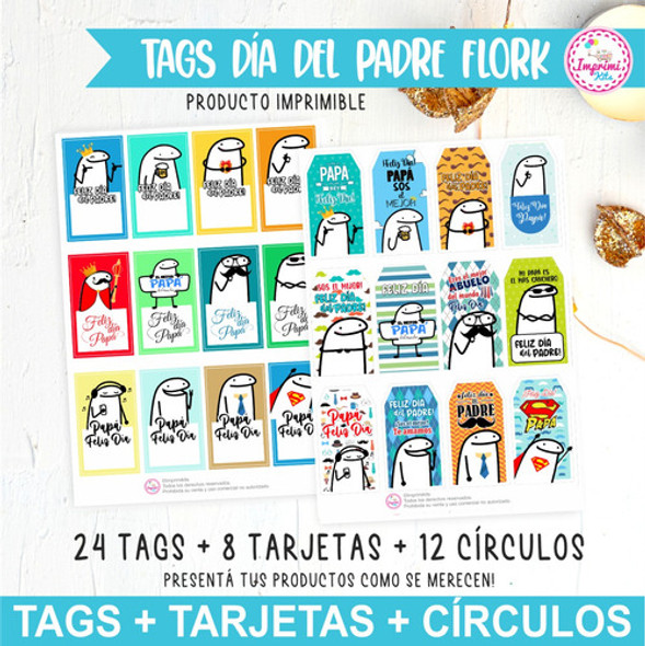 Kit Imprimible Dia Del Padre Flork Tags Tarjetas Circulos #4 1