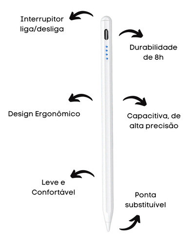 Caneta Touchscreen De Precisão Stylus Capacitiva Ponta Fina 1