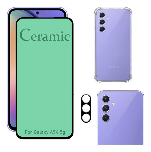 Kit Para Galaxy A54 5g - Película Cerâmica + Capa + Câmera 0