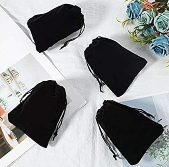 Bolsitas De Pana, Terciopelo Negras  13 Cm X 11 Cm  X 10 Und 1