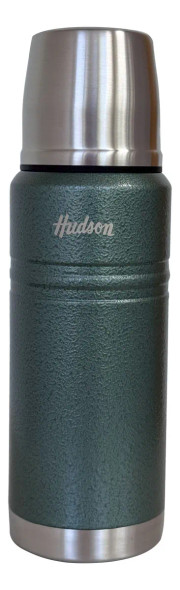 Hudson Stainless Steel Thermos 750 Ml Green – Vacuum Insulated Bottle with Push Lid for Hot and Cold Drinks