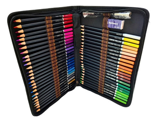 Estojo Lápis Colorido Desenho Pintura Profissional Pincel 0