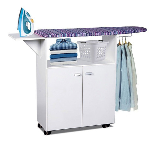 Mueble Planchador Organizador 2puertas Blanco Tabla Planchar 0