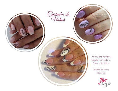 Kit De Placa E Carimbo Para Decoração De Unhas Arabesco 2 1