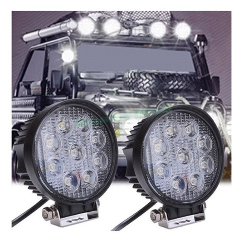 Kit X4 Faro Led 27w 9 Leds 4x4 Cuatri Moto Universal 12v 1