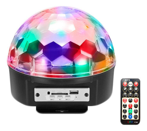 Globo De Espelho Balada Led Giratória Festa Com Controle 0