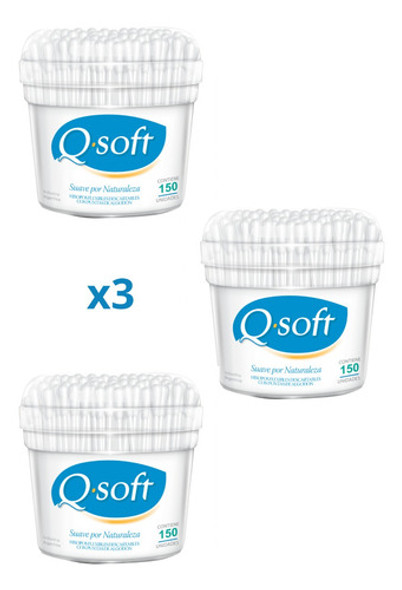Q-soft Hisopos X 150 Unidades Pack X3 0
