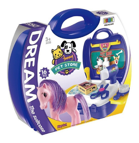 Valijita Mascota Pony Peluquería Infantil Juguete Didáctico 1