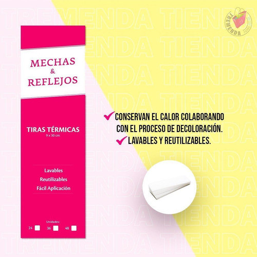 Tiras Térmicas Papel Para Mechas Y Reflejos 36unid 1