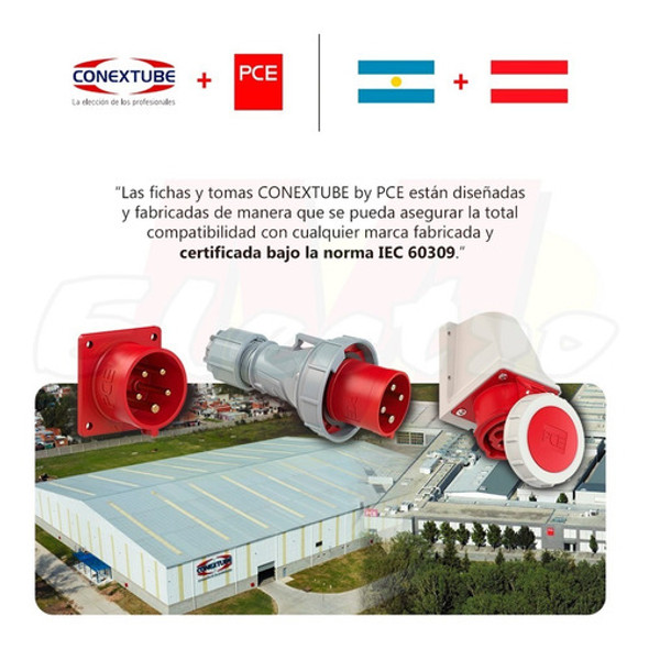 Ficha Macho 3p 16a + N + T Ip67 Conextube Pce Electro Medina 1
