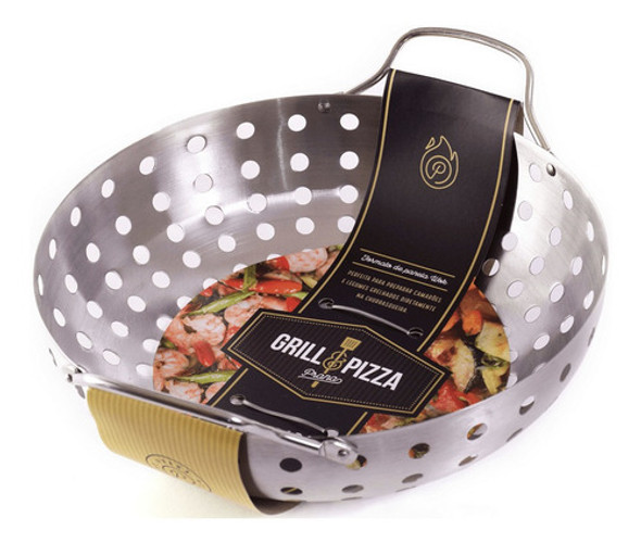 Wok Inox Para Grelhar Churrasqueira  - Prana 1