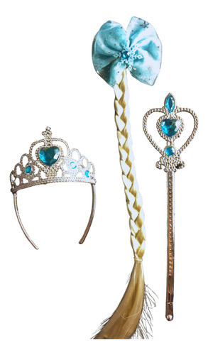 Kit Acessórios Princesa Do Gelo - Cetro, Trança E Coroa 0