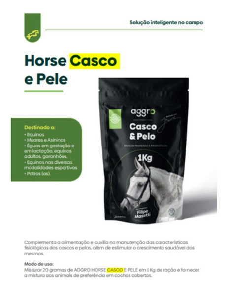 Suplemento Cavalo Crescimento Aggro Horse Casco E Pelo 1 Kg 1