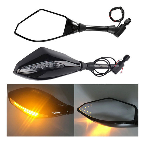 2x Espelhos Retrovisores Led Para Motocicletas Com Indicador 0