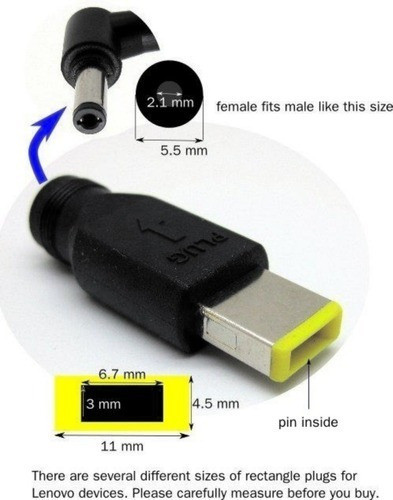 Adaptador Ficha Conector Intercambiable X8 Thinkpad Notebook 1