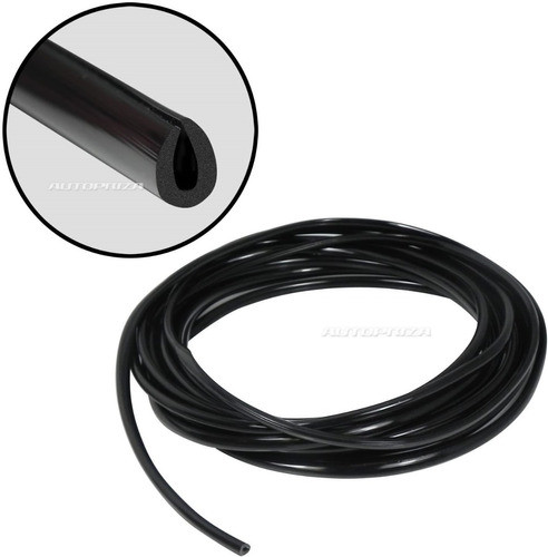 Moldura Negra En U, Protector Puertas, C/adhesivo, X 5 Mts 0
