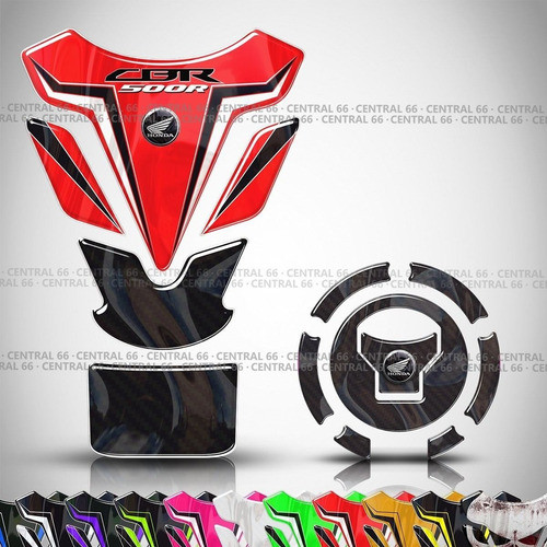 Protector Tanque Y Tapon Cbr 500r Rojo Negro Mk Motos 0