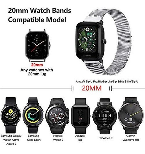 Malla Metal Amazfit Gts/gts2/gts 2e/gts 2 Mini 20mm Silver 1