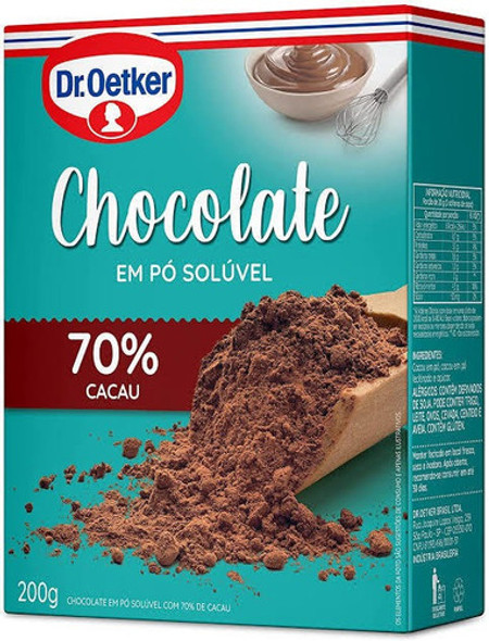 Chocolate Em Pó Solúvel Dr. Oetker 70% Cacau 200g Kit C/04 0