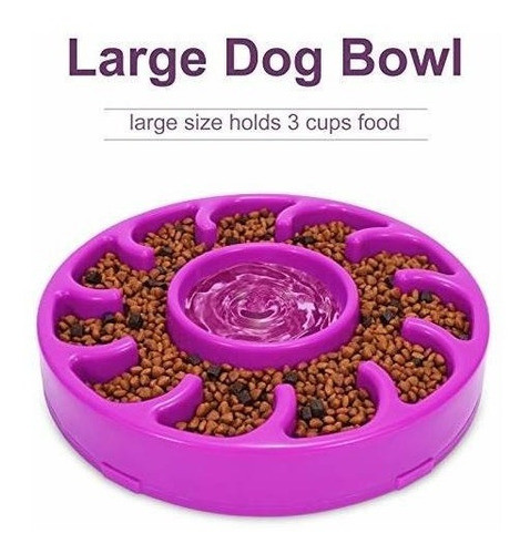 Comedero Para Perro De Comida Lenta Grande Purpura 1