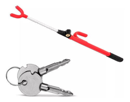 Trava Segurança Volante Antifurto Universal Vermelha 0