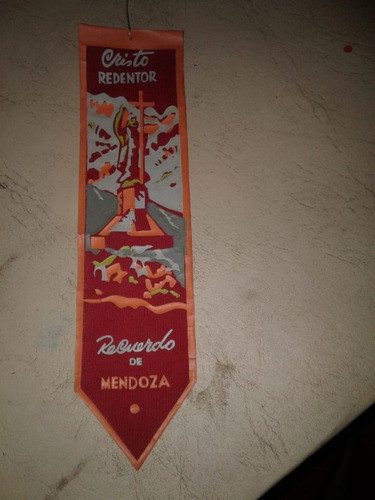 Banderin Antiguo Recuerdo Mendoza Cristo Redentor Retro 0