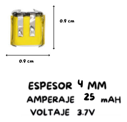 Bateria Auricular Dron Parlante Reloj  3.7v 25 Mah 400909 1