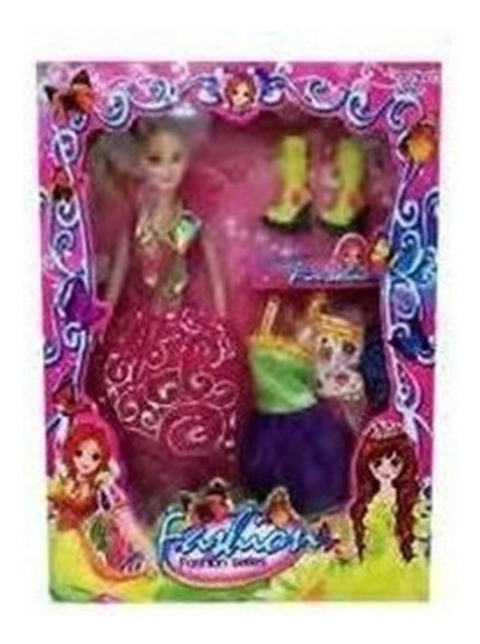 Muñeca Fashion Con Accesorios En Caja 24x32cm - 52360 0