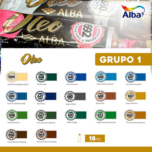 Oleos Alba Profesional Pomo 18ml Grupo 1 Carta Completa 0